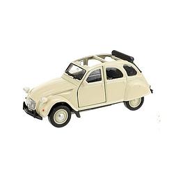 Foto van Modelauto citroen 2cv cabrio wit 1:36 - speelgoed auto'ss