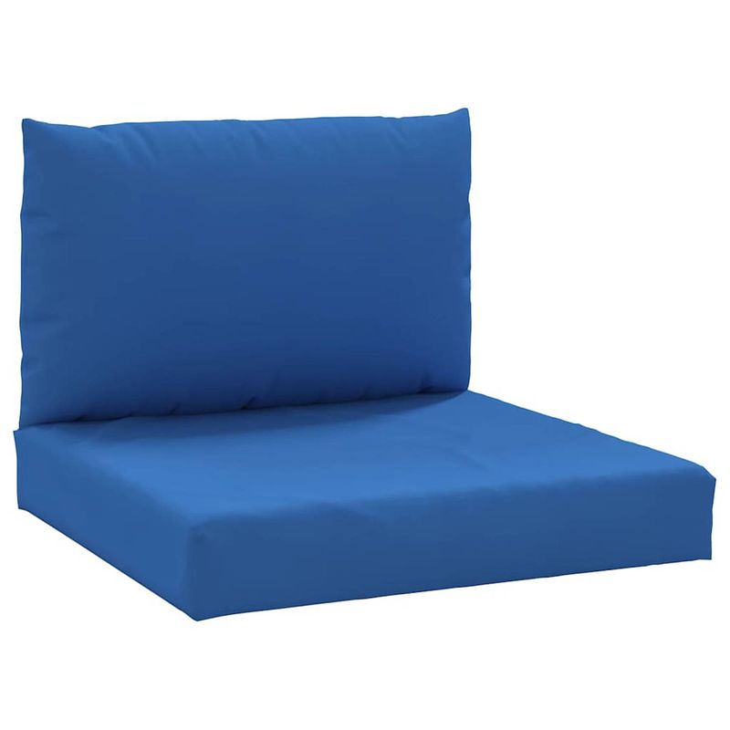 Foto van Vidaxl bankkussens pallet 2 st stof blauw