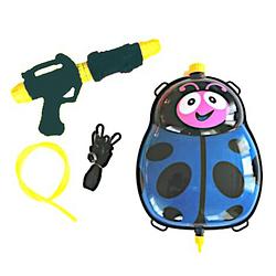 Foto van Funny toys waterpistool met tank 35,5 cm blauw/zwart 5-delig