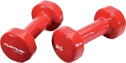 Foto van Tunturi vinyl dumbbells 2x 3 kg red