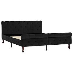 Foto van The living store bedframe - klassiek - fluweel - 226 x 146.5 x 74 cm - zwart