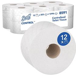 Foto van Kimberly clark toiletpapier scott control centrefeed rol, wit, 2-laags, pak van 12 rollen