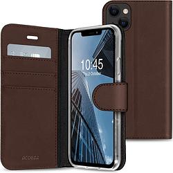 Foto van Accezz wallet case voor apple iphone 13 telefoonhoesje bruin