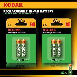 Foto van Kodak - oplaadbare aa batterijen - penlite - extra krachtig - 2600mah - 4 stuks