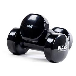 Foto van Ways. dumbbells - 2 x 4 kg - vinyl - zwart