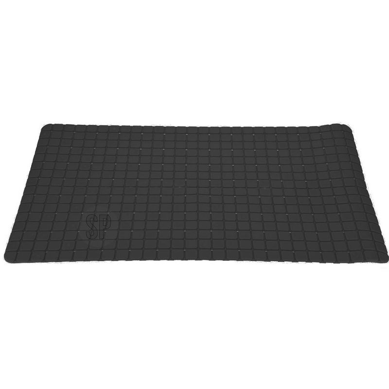 Foto van Anti-slip badmat zwart 69 x 39 cm rechthoekig - badmatjes