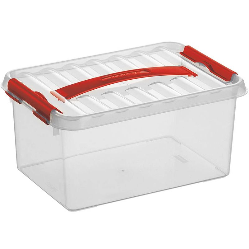 Foto van Q-line opbergbox 6l transparant rood