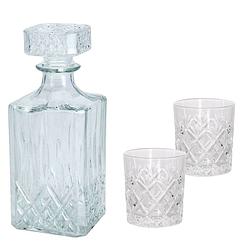 Foto van Set van 6x luxe drinkglazen/whiskyglazen 200 ml met karaf jackson 900 ml - drinkglazen