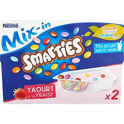 Foto van Smarties mixin yoghurt met aardbeiensmaak 2 x 120g bij jumbo