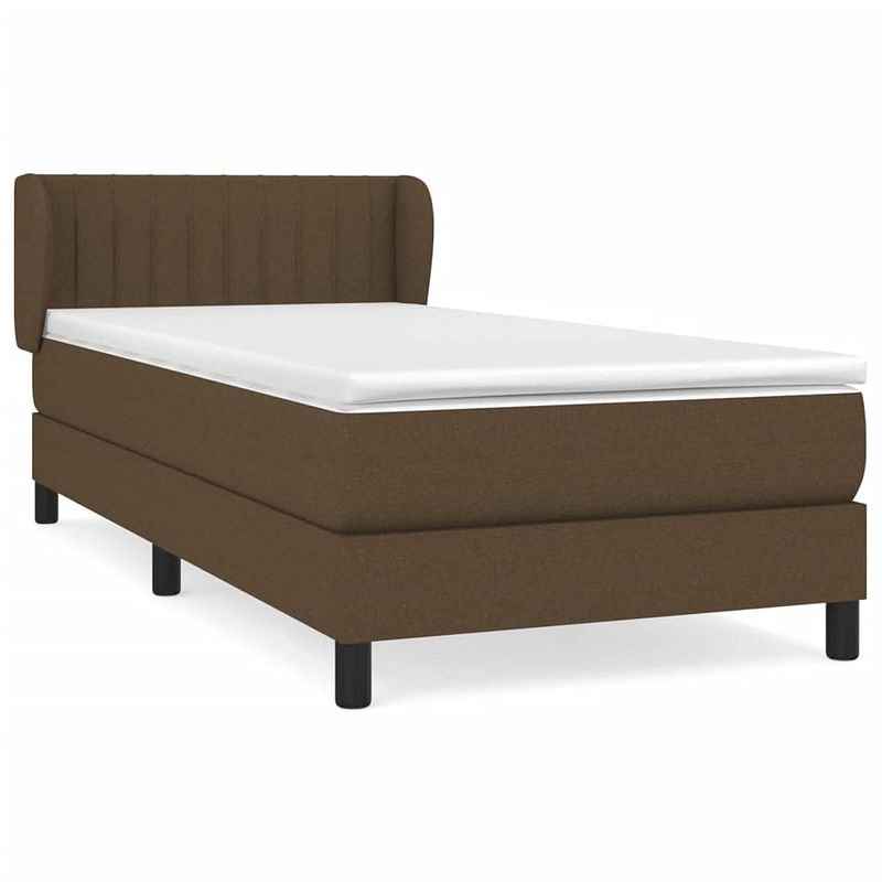 Foto van The living store boxspringbed - duurzaam donkerbruin bedframe met verstelbaar hoofdbord - pocketvering matras en