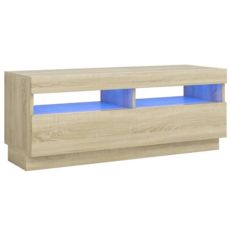 Foto van The living store tv-meubel - led-verlichting - sonoma eiken - 100x35x40cm - usb-aansluiting