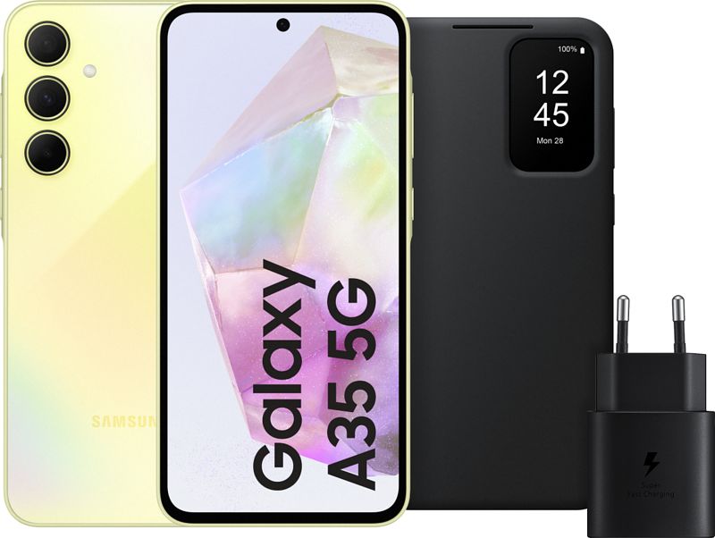 Foto van Samsung galaxy a35 128gb geel 5g + accessoirepakket