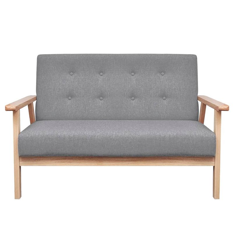 Foto van The living store retro sofa - lichtgrijs - 113.5 x 67 x 73.5 cm - houten frame