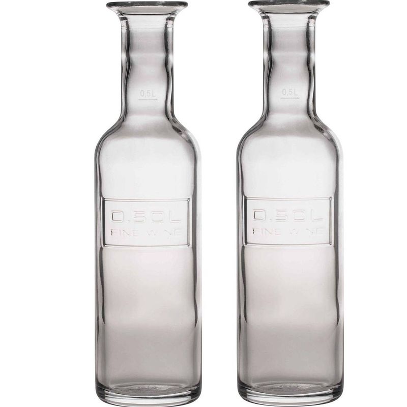 Foto van 2x glazen water karaffen van 500 ml optima - karaffen