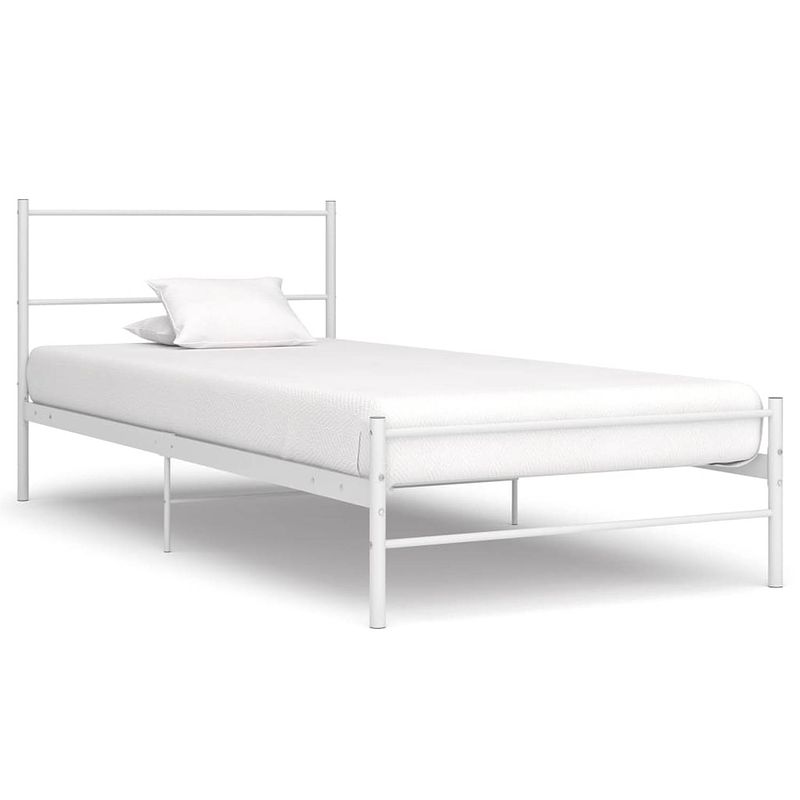 Foto van Vidaxl bedframe metaal wit 90x200 cm