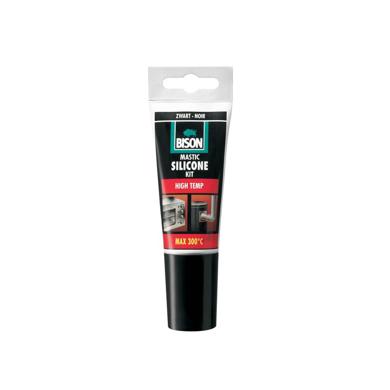 Foto van Bison - siliconenkit high temp zwart tube 60 ml