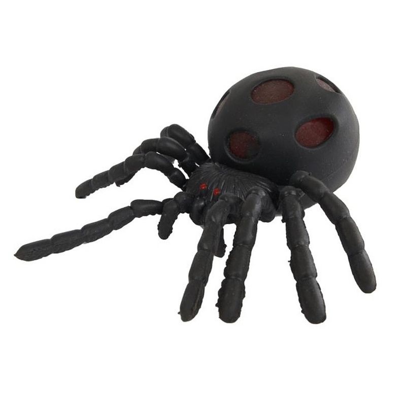 Foto van Toys amsterdam stressbal knijpspin 8 cm rubber zwart