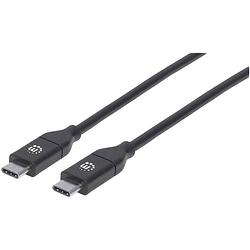 Foto van Manhattan usb-kabel usb 2.0 usb-c stekker, usb-c stekker 2.00 m zwart 355247