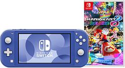 Foto van Nintendo switch lite blauw + mario kart 8 deluxe switch