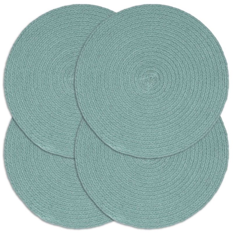 Foto van Vidaxl placemats 4 st rond 38 cm katoen effen groen