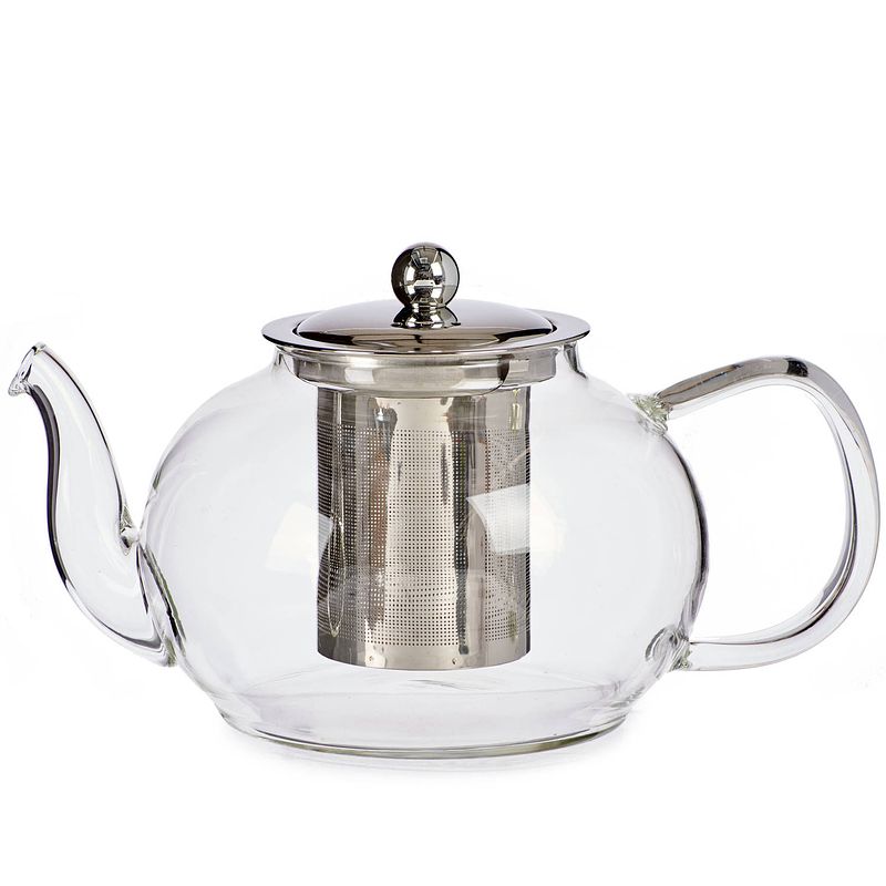 Foto van Glazen theepot 1100 ml met filter/infuser en handvat - theepotten