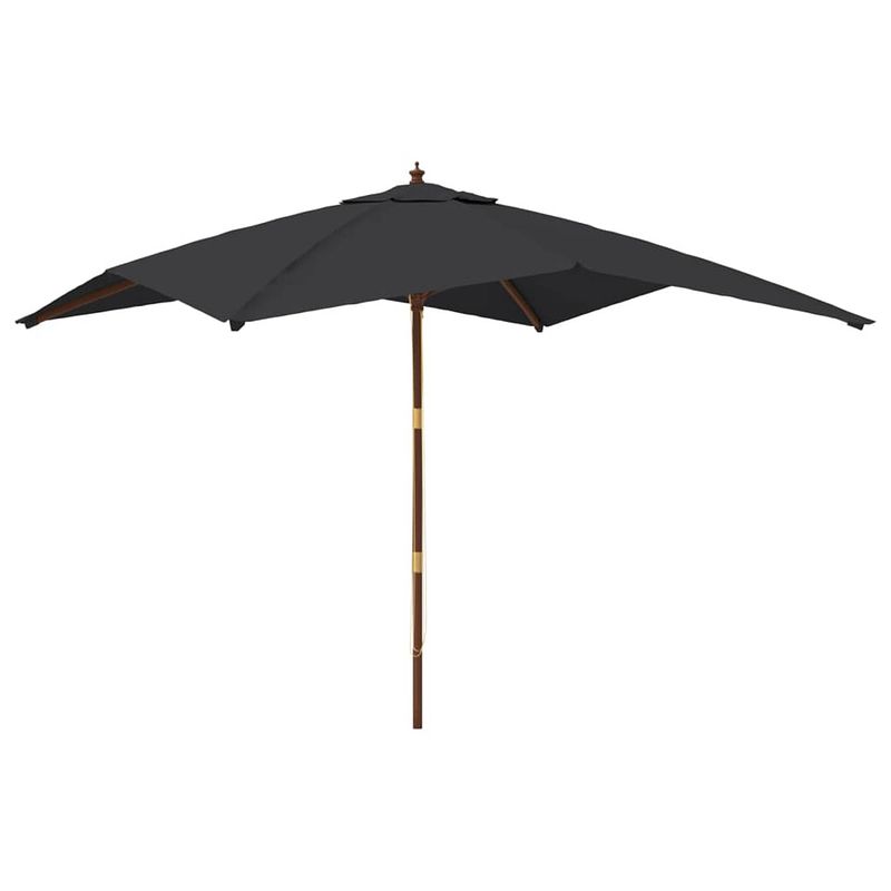 Foto van Vidaxl parasol met houten paal 300x300x273 cm zwart