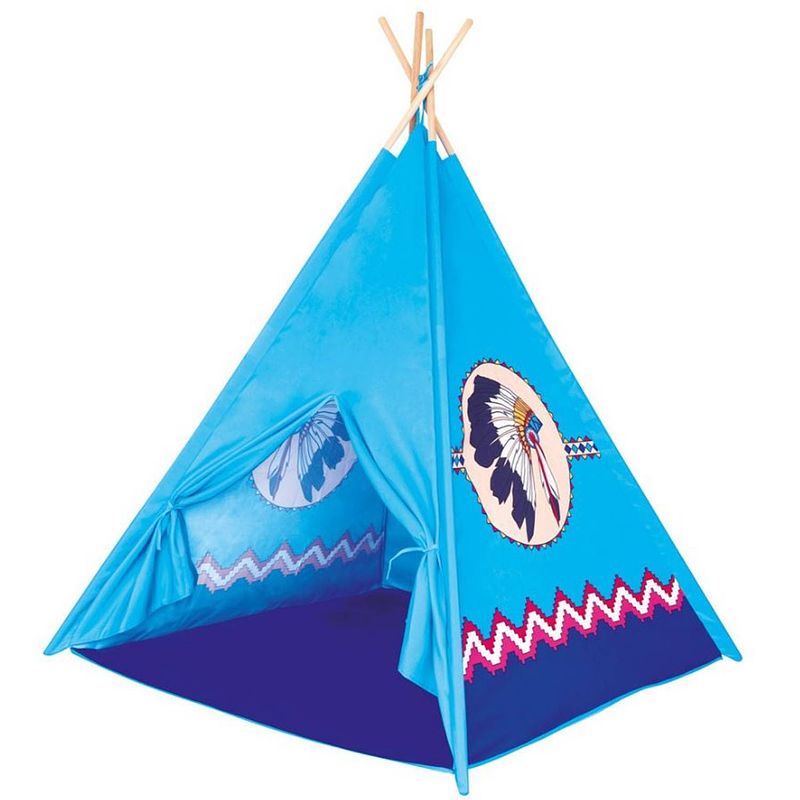 Foto van Bino tipi tent junior 120 x 150 x 120 cm polyester blauw