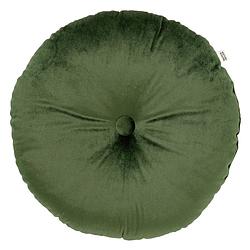 Foto van Dutch decor olly - sierkussen rond velvet chive 40 cm - groen - groen