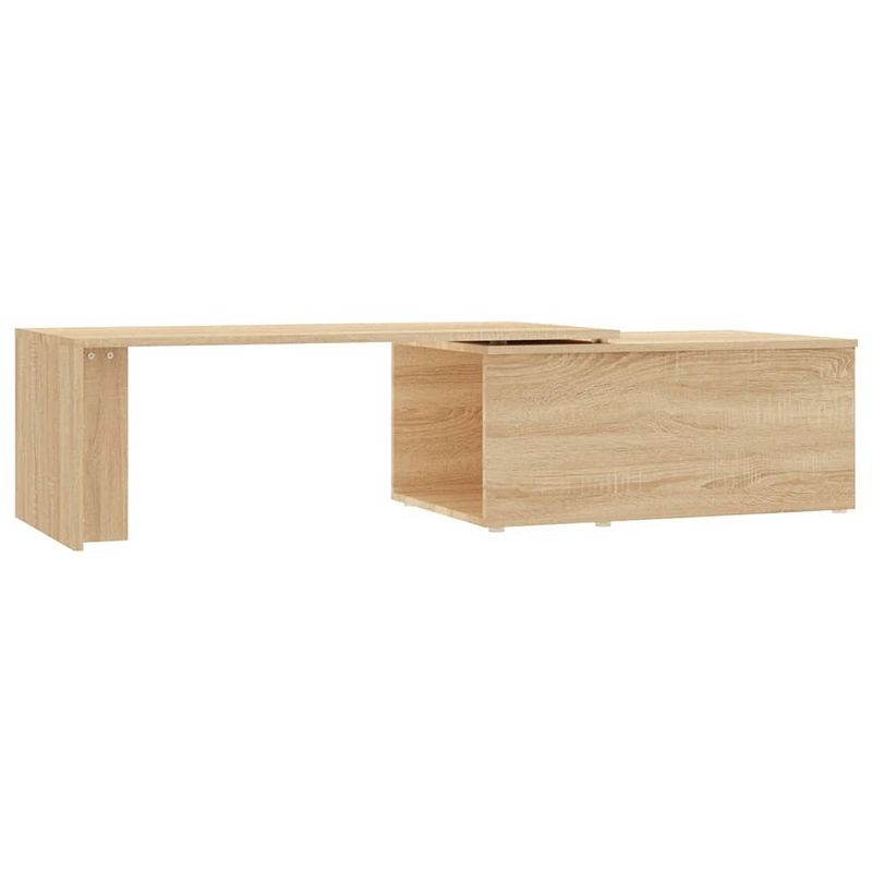 Foto van The living store salontafel sonoma eiken - bewerkt hout - 150x50x35 cm - stijlvolle bijzettafel