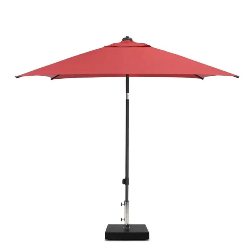 Foto van Stokparasol denia push-up 200x200cm polyester brick red grade 6 zonwering