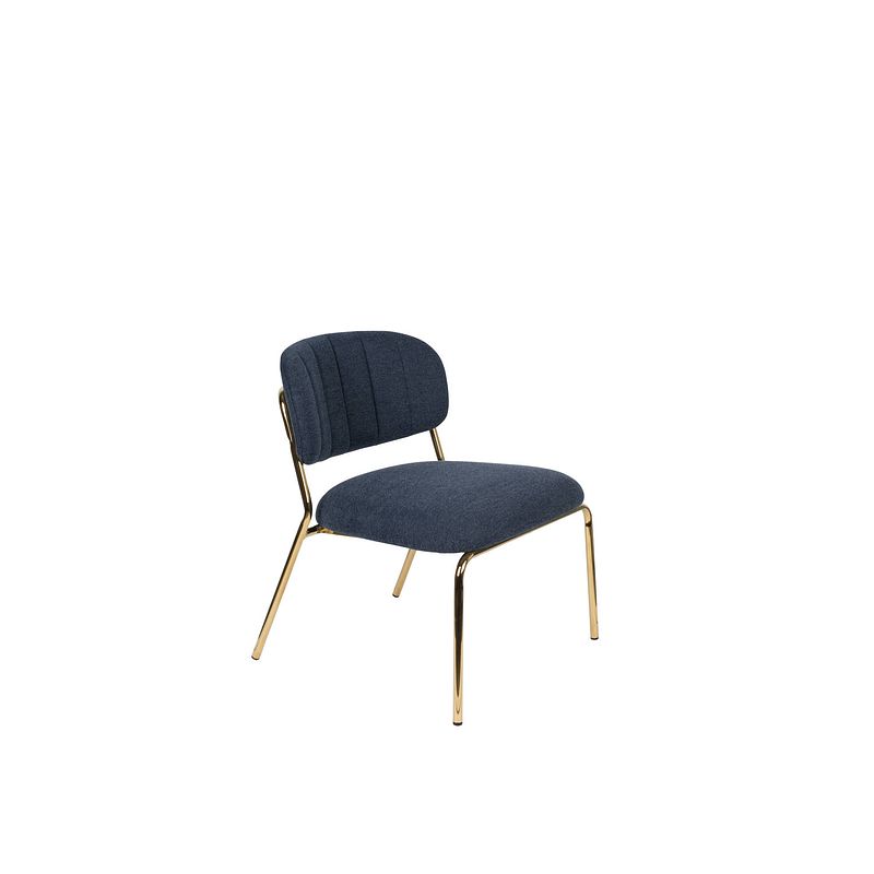 Foto van Anli style lounge chair jolien gold/dark blue