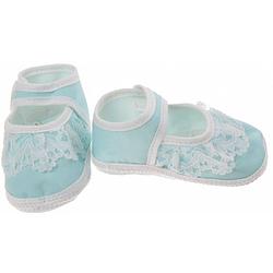 Foto van Junior joy babyschoenen newborn meisjes lichtblauw/wit met kant