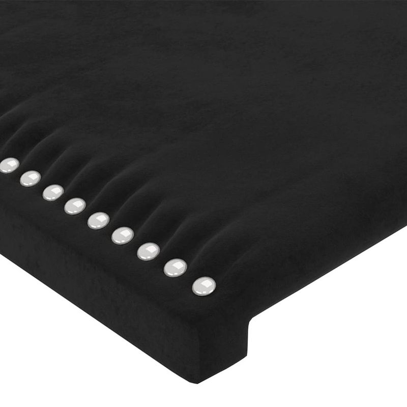 Foto van The living store bedframe met hoofdeinde fluweel zwart 90x200 cm - bed