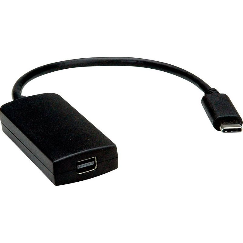 Foto van Value usb-c / mini-displayport adapterkabel usb-c stekker, mini displayport bus 0.10 m zwart 12.99.3226 usb-c-displaykabel