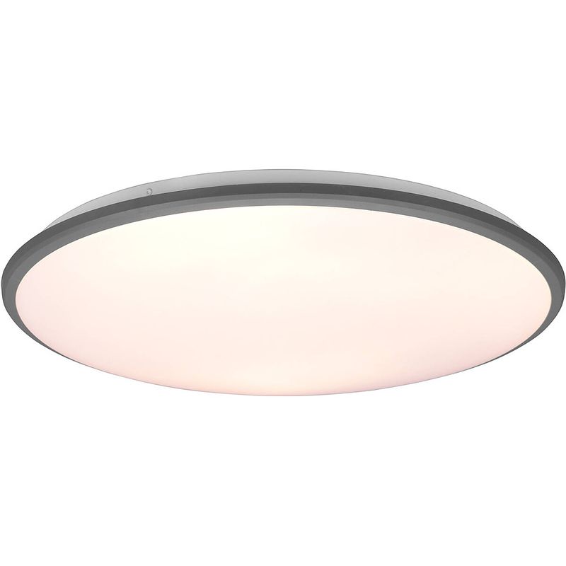 Foto van Led plafondlamp - plafondverlichting - trion lombis - 34w - warm wit 3000k - dimbaar - rond - mat titaan - kunststof