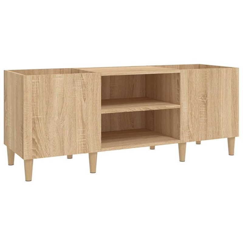 Foto van Vidaxl platenkast 121x38x48 cm bewerkt hout sonoma eikenkleurig