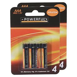 Foto van Powerful batterijen - aaa type - 8x stuks - alkaline - minipenlites aaa batterijen