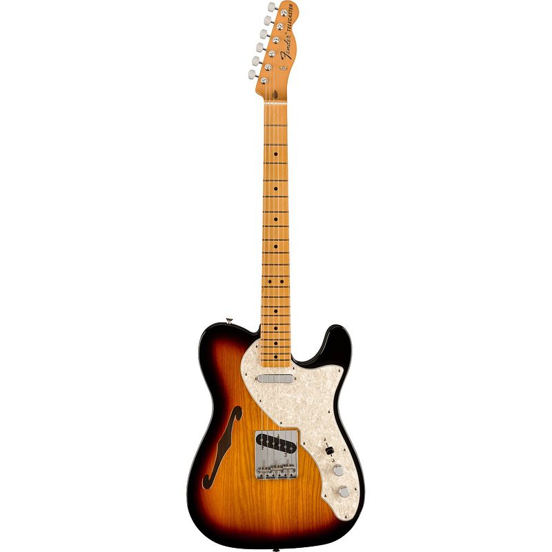 Foto van Fender vintera ii 60s telecaster thinline mn 3-color sunburst elektrische gitaar met gigbag