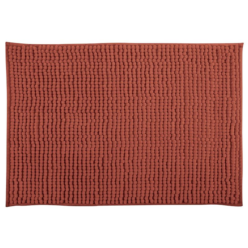 Foto van Msv badkamerkleed/badmat tapijtje voor op de vloer - terracotta - 40 x 60 cm - microvezel - badmatjes