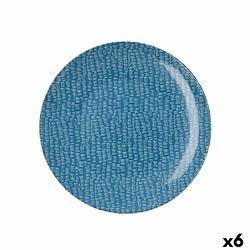 Foto van Platt tallrik ariane ripple keramisch blauw (25 cm) (6 stuks)