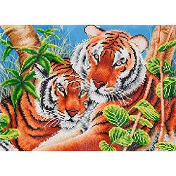 Foto van Tender tigers diamond dotz - 52x37 cm - diamond painting