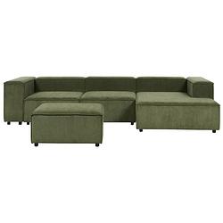 Foto van Beliani aprica - modulaire sofa-groen-corduroy