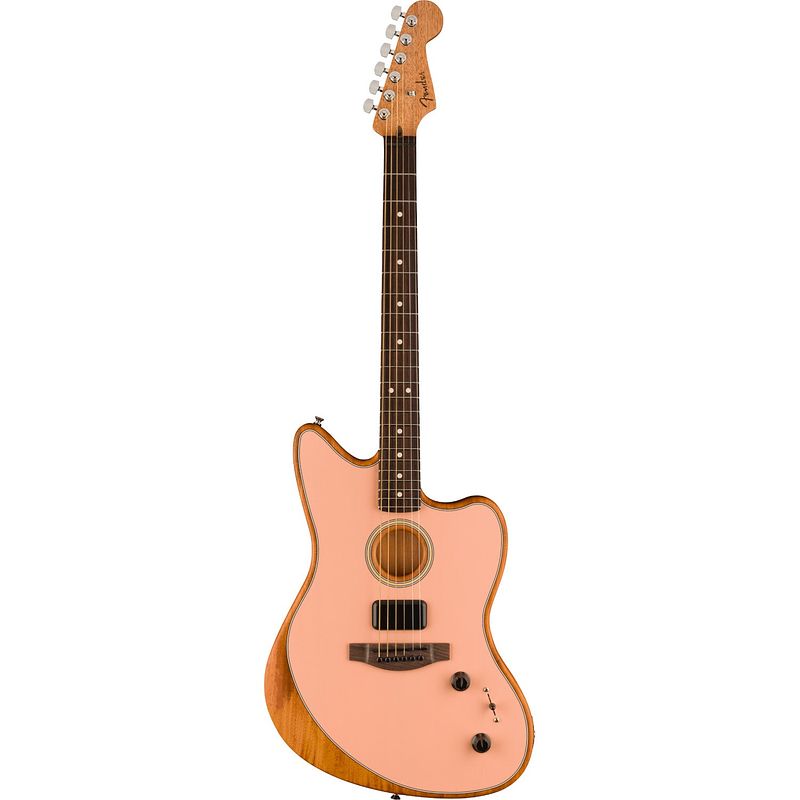 Foto van Fender acoustasonic player jazzmaster shell pink elektrisch-akoestische gitaar met gigbag