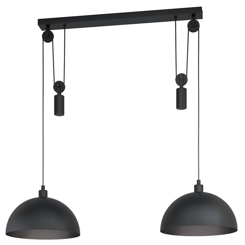 Foto van Eglo winkworth - hanglamp - 2 x e27 - ø 38 cm - zwart