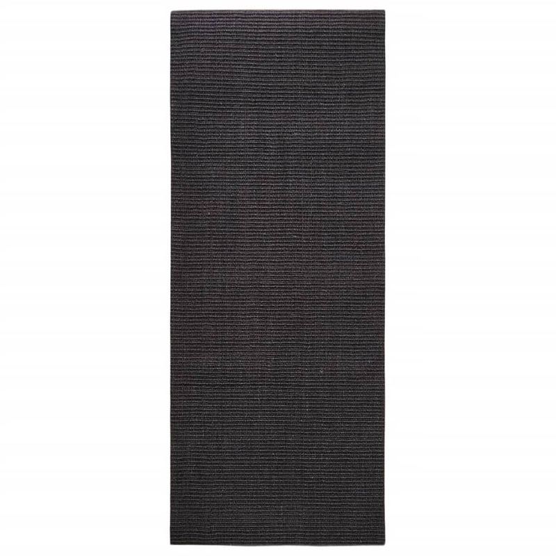 Foto van The living store sisalkleed - 100 x 250 cm - zwart - 100% sisal - anti-slip