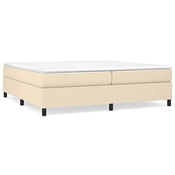 Foto van The living store boxspringframe - crème - 203 x 200 x 35 cm - stof - multiplex