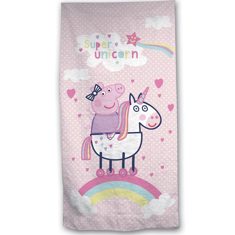 Foto van Peppa pig 2-in-1 strandlaken + gymbag - 70 x 140 cm + 43 x 32 cm - polyester