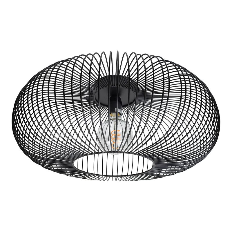 Foto van Urban interiors meya plafondlamp xl - metaal - zwart - ø50