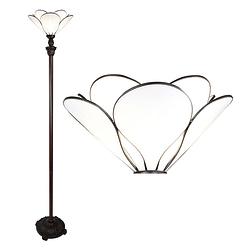 Foto van Haes deco - tiffany vloerlamp wit ø 31x183 cm e27/max 1x60w