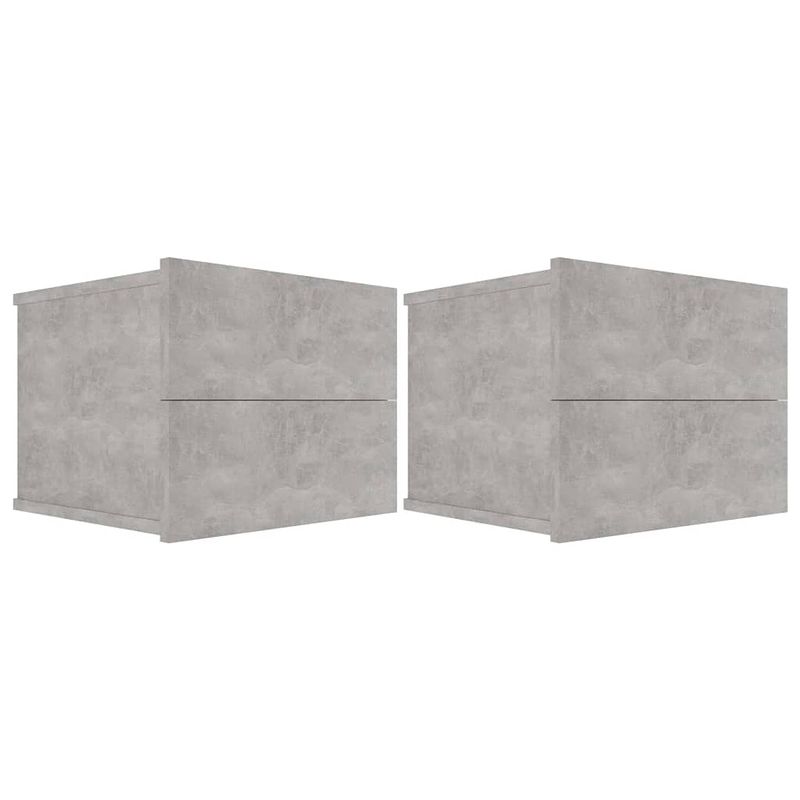 Foto van The living store nachtkastjes betongrijs - spaanplaat - 40 x 30 x 30 cm - met 2 lades